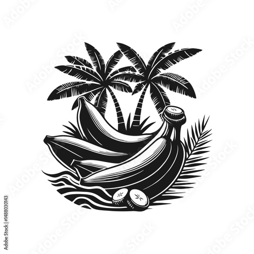 banana fruit icon vector on white isolated background