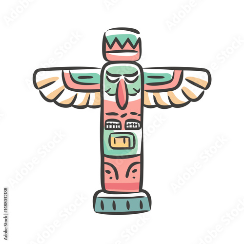 totem pole icon, totem pole vector illustration-simple illustration of totem pole, perfect for totem pole logos and icons