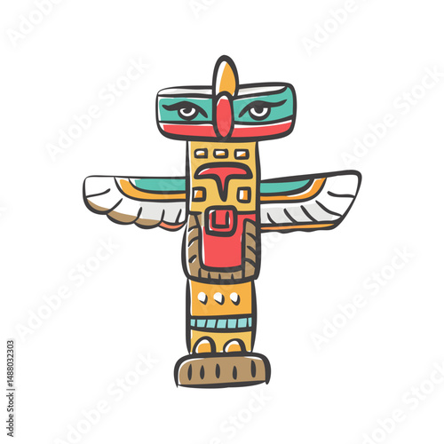 totem pole icon, totem pole vector illustration-simple illustration of totem pole, perfect for totem pole logos and icons