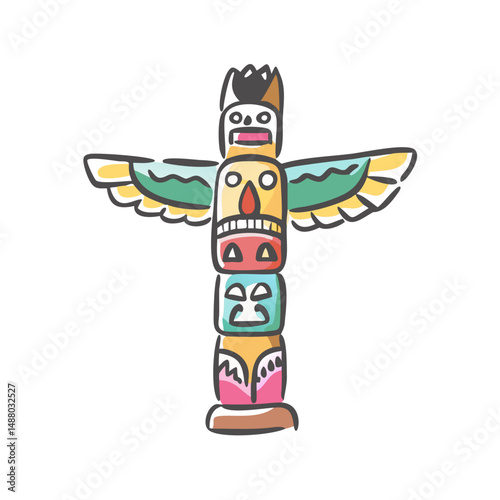 totem pole icon, totem pole vector illustration-simple illustration of totem pole, perfect for totem pole logos and icons