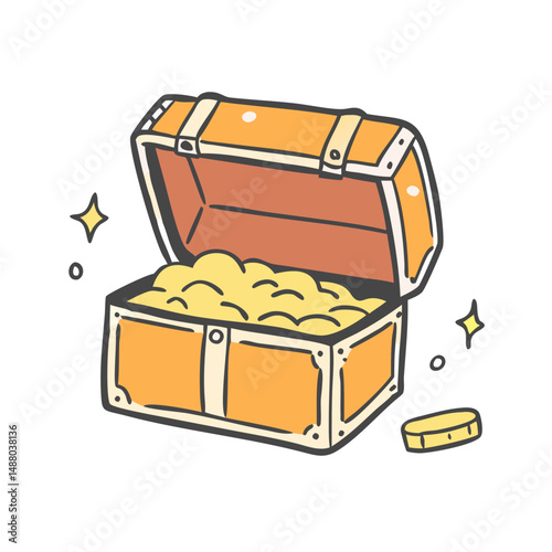 treasure chest icon, treasure chest vector illustration-simple illustration of treasure chest, perfect for treasure chest logos and icons