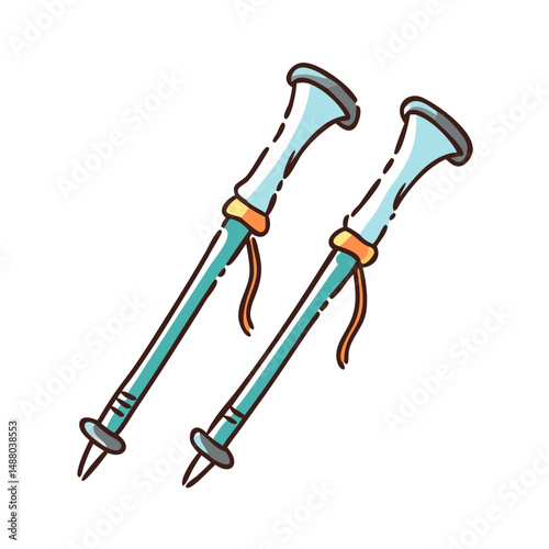 trekking poles icon, trekking poles vector illustration-simple illustration of trekking poles, perfect for trekking poles logos and icons