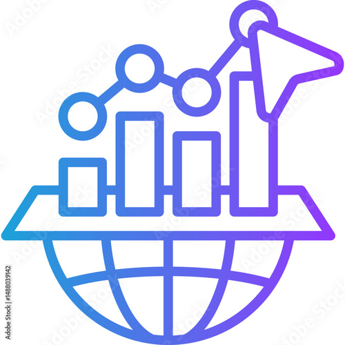 Performance Improvement line gradient icon