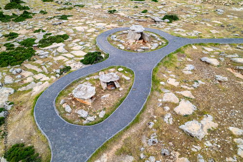 Aerial View of Ancient Dolmen Tombs in Yavuzeli, Gaziantep – Prehistoric Burial Structures in Southeastern Turkey