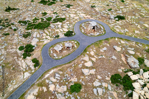 Aerial View of Ancient Dolmen Tombs in Yavuzeli, Gaziantep – Prehistoric Burial Structures in Southeastern Turkey