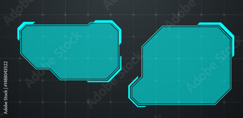Text box technology or futuristic callout bar, blue vector editable