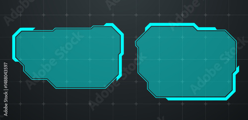 Text box technology or futuristic callout bar, blue vector editable