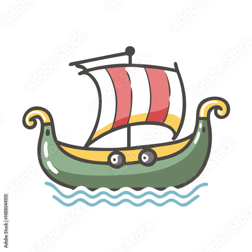 viking ship icon, viking ship vector illustration-simple illustration of viking ship, perfect for viking ship logos and icons