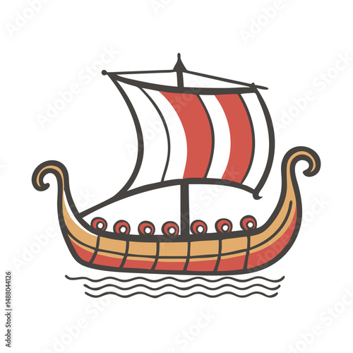 viking ship icon, viking ship vector illustration-simple illustration of viking ship, perfect for viking ship logos and icons
