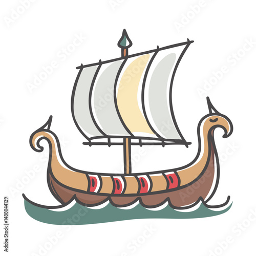 viking ship icon, viking ship vector illustration-simple illustration of viking ship, perfect for viking ship logos and icons
