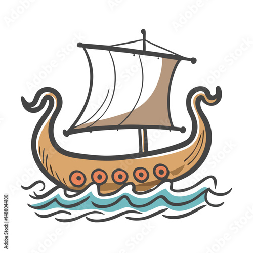 viking ship icon, viking ship vector illustration-simple illustration of viking ship, perfect for viking ship logos and icons