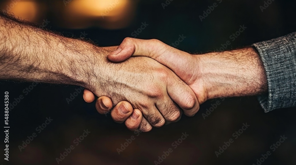 Fototapeta premium Interviewer and job candidate shaking hands after a successful interview.