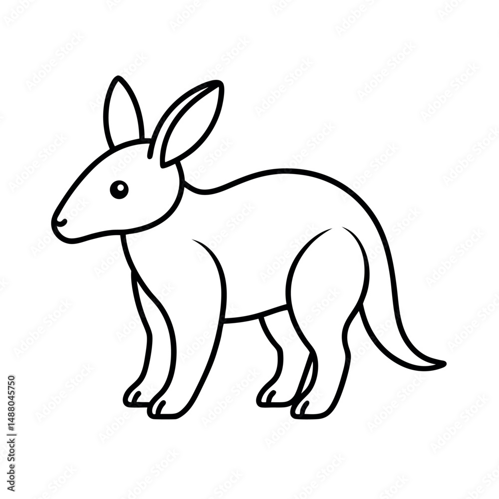 Baby Orycteropus Outline Sketch Drawing Art Baby Orycteropus Outline Sketch Drawing Art