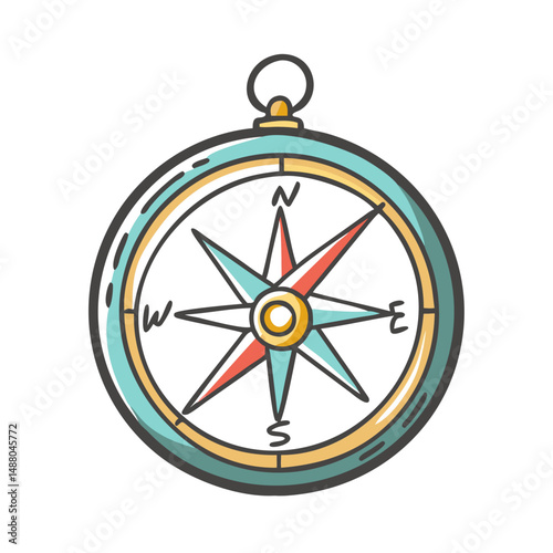 vintage compass icon, vintage compass vector illustration-simple illustration of vintage compass, perfect for vintage compass logos and icons