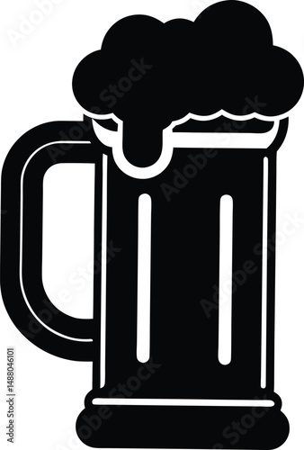 Classic Beer Stein Silhouette Independence Day USA Design