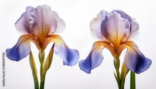 two irises isolated on a white background