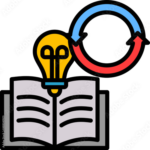 Continuous Learning lineal color icon