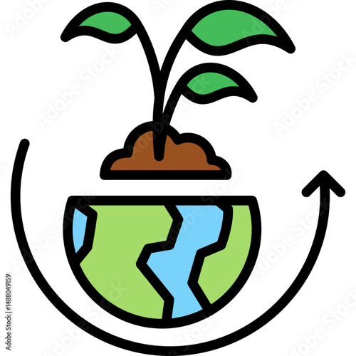 Sustainability Continuous lineal color icon