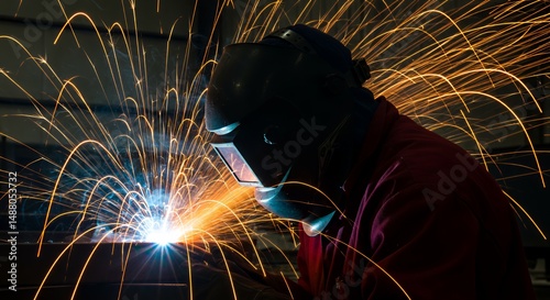 Sparks Fly: A Welder's Intense Focus