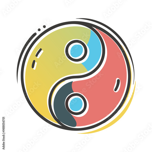 yin yang icon, yin yang vector illustration-simple illustration of yin yang, perfect for yin yang logos and icons