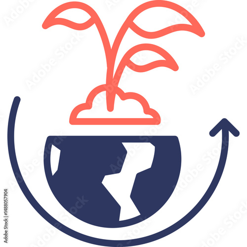 Sustainability Continuous mixed color icon