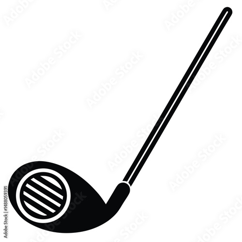 Golf Club Icon Black and White Vector Illustration