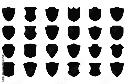 Collection of Black Shield Silhouettes in Various Styles