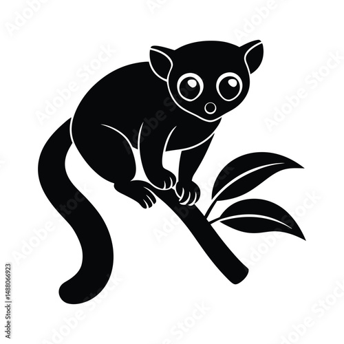 Loris Clinging Branch Vector Art