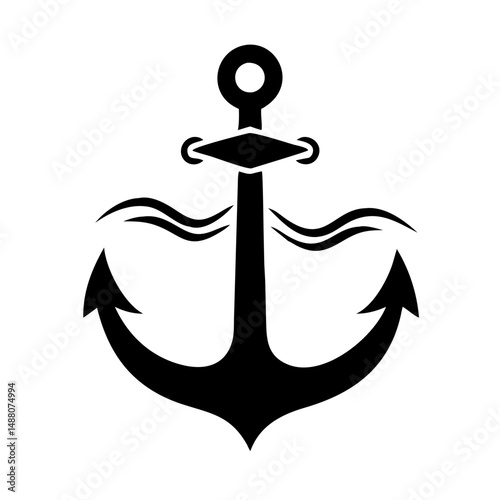 anchor stability icon, anchor stability silhouette vector illustration-simple silhouette illustration of anchor stability,anchor stability vector