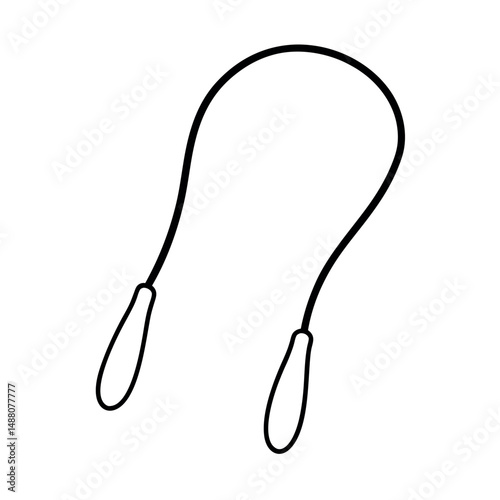 Jumping Rope Line Art Vector Illustration