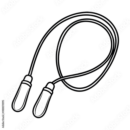 Jumping Rope Sketch Line Art for Kids