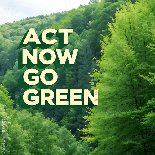 Green initiatives – A poster-style concept with bold typography saying 