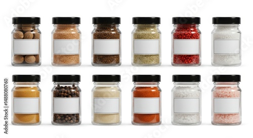 Spice Jar Collection with Blank Labels
