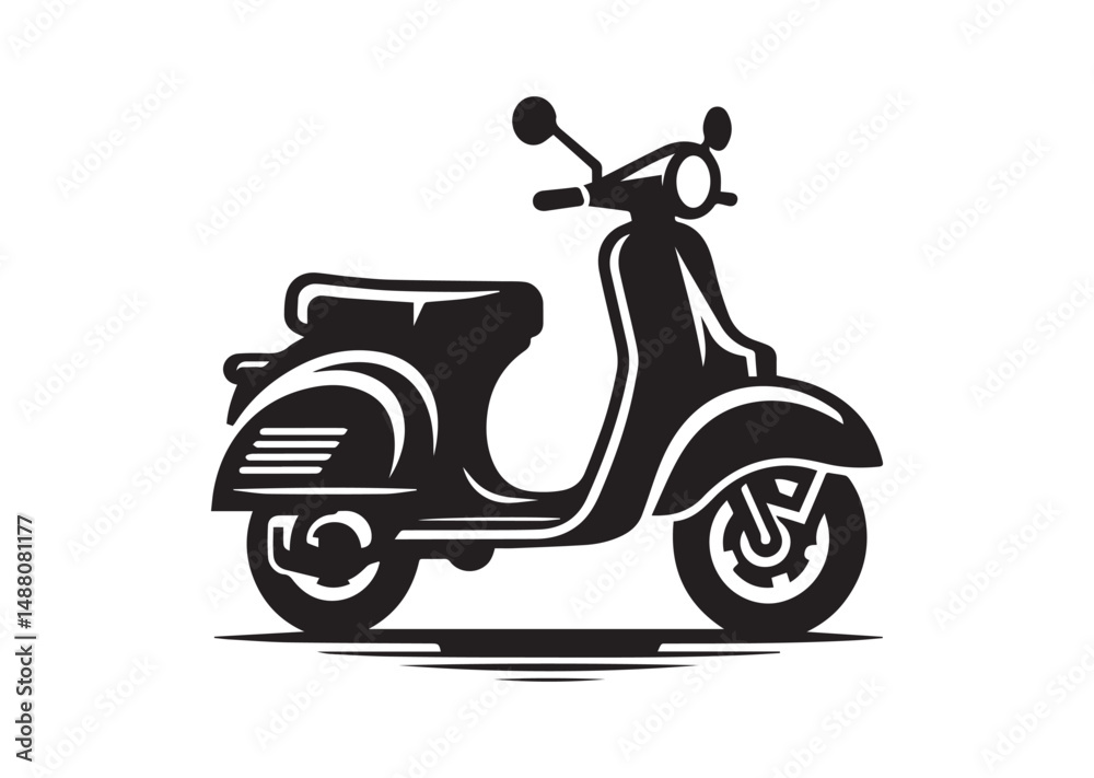 Scooter Icon, Scooter Bike Silhouette Vector Scooter Icon, Scooter Bike Silhouette Vector