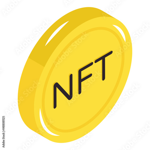 An editable design icon of nft coin