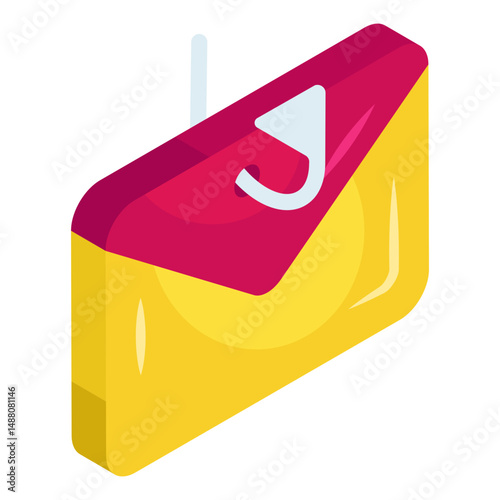 Colored design icon of mail phishing 