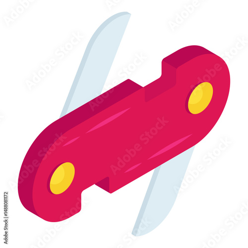 Trendy vector design of pocket knife 