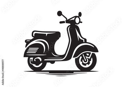 Scooter Icon, Scooter Bike Silhouette Vector