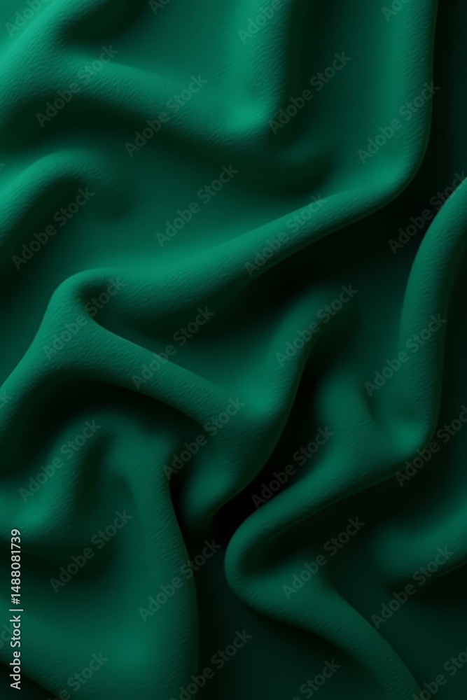Obraz premium Abstract Background With Luxurious Velvet Folds And Deep Emerald Color Flow