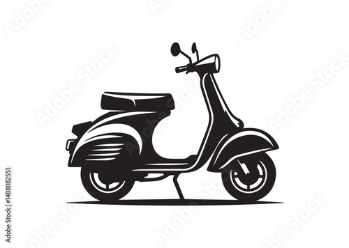 Scooter Icon, Scooter Bike Silhouette Vector