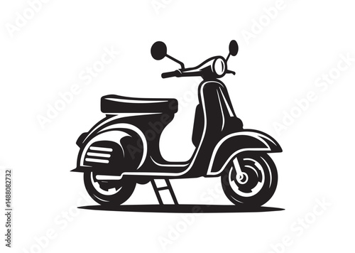 Scooter Icon, Scooter Bike Silhouette Vector