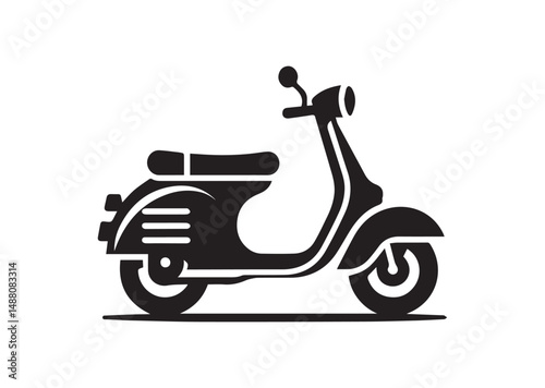 Scooter Icon, Scooter Bike Silhouette Vector