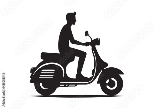 Scooter Icon, Scooter Bike Silhouette Vector