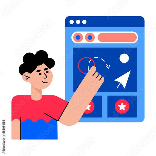 A flat style illustration showing microinteraction system