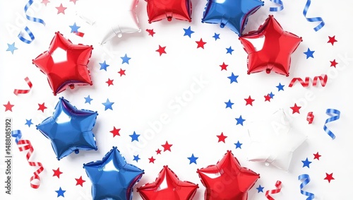 Star Balloon Decoration with Confetti and Streamer