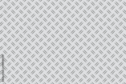 Abstract geometric texture of repeating diamond-patterned metal surface with light gray elongated ovals in grid. Minimalist industrial design, flat neutral background, seamless pattern, even lighting.