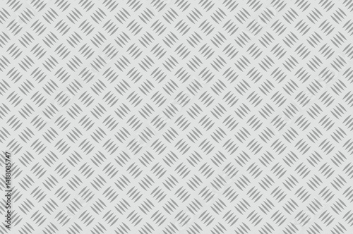 Abstract geometric texture of repeating diamond-patterned metal surface with light gray elongated ovals in grid. Minimalist industrial design, flat neutral background, seamless pattern, even lighting.