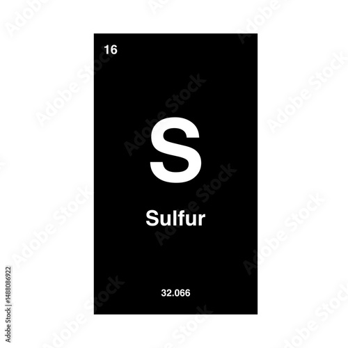 sulfur periodic vector isolated on transparent background