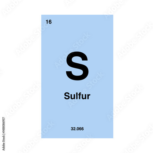 sulfur periodic vector isolated on transparent background