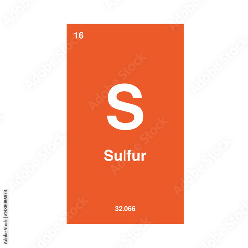 sulfur periodic vector isolated on transparent background